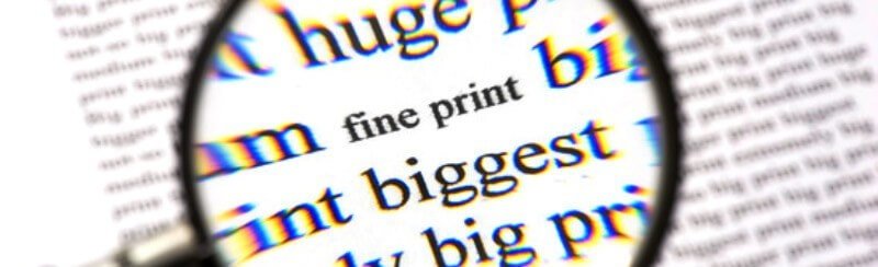 Terms and conditions fine print